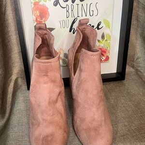 Call It Spring Pink Microfiber/Suede Thaong Ankle Boots Size 8